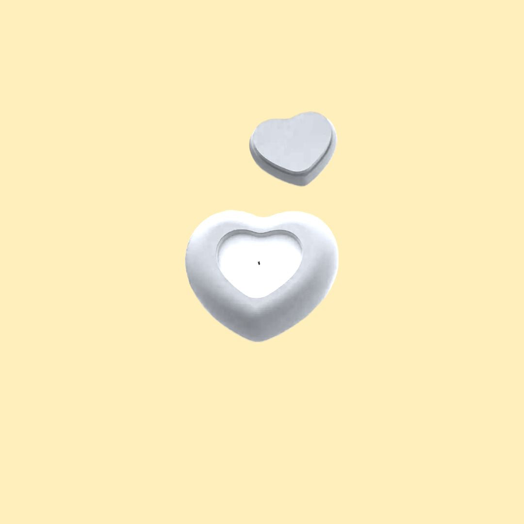 Aromi di luce - FIAMME DEL CUORE - Portacandele cuore con candela inclusa