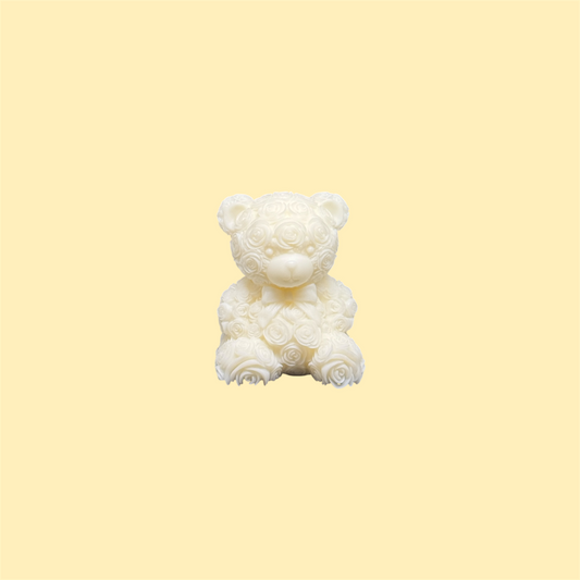 Orso fiori con fiocco 8 cm
